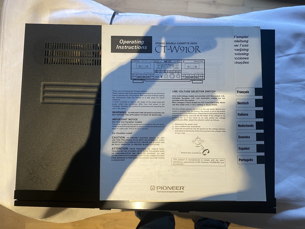 Pioneer CT-W910R Cassette deck 