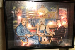 [7-00074] Posterbord James Dean, Marilyn Monroe en Elvis Presley